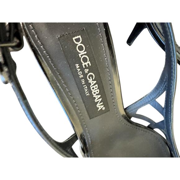 Dolce & Gabbana NIB Lollo 60mm Patent Leather Pumps in Black Size 39.5 - Picture 9 of 12